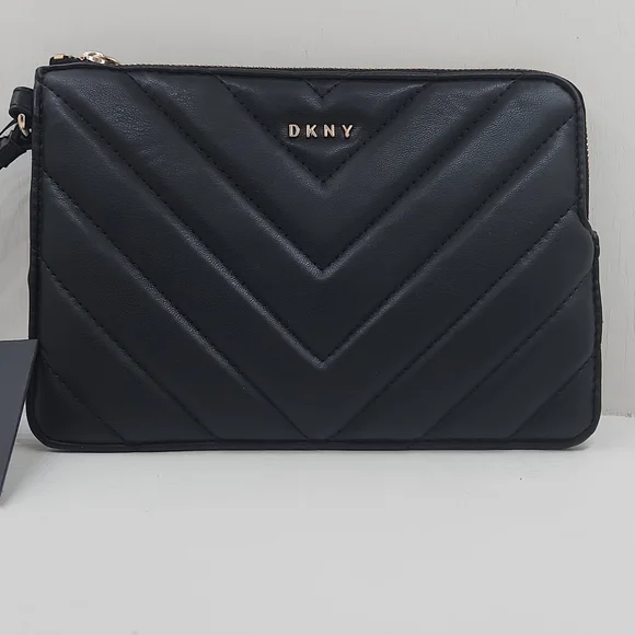 DKNY Black Quilted Clutch - Picture 2 of 11